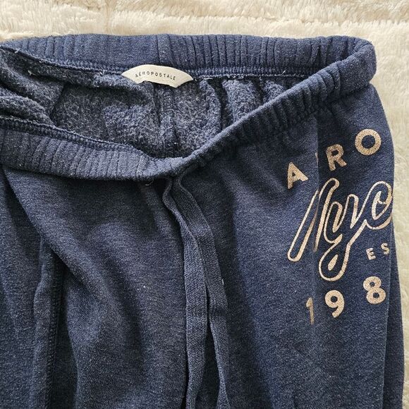 Aeropostale Navy Joggers Size Small Blue With Aero Logo. - Picture 4 of 6